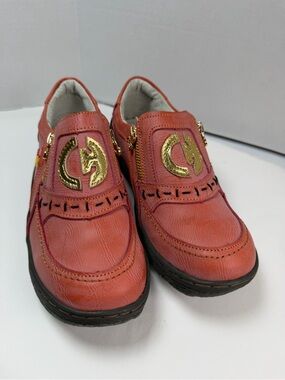TMA Eyes TMA Times Pink Leather Sneakers Slip On Shoes Size 38 US Size 7.5 ZipUp
